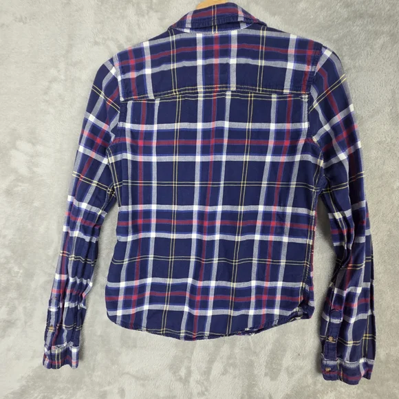 Abercrombie & Fitch Navy and Red Plaid Shirt - Picture 2 of 7